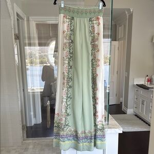 Alice and Olivia Floral Green wide leg chic summer pants